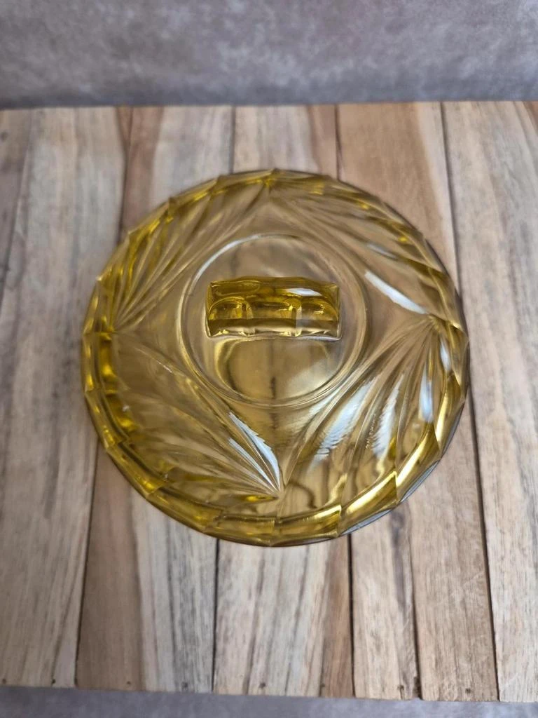 Vintage amber glass candy dish Made in France – photo 2